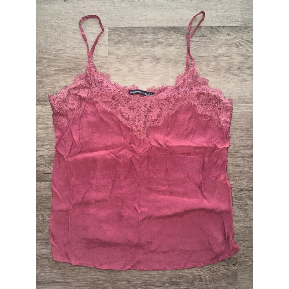 Abercrombie & Fitch Y2K Pink Lace Spaghetti Strap Top, Small